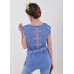 Embroidered blouse "Svarog" blue